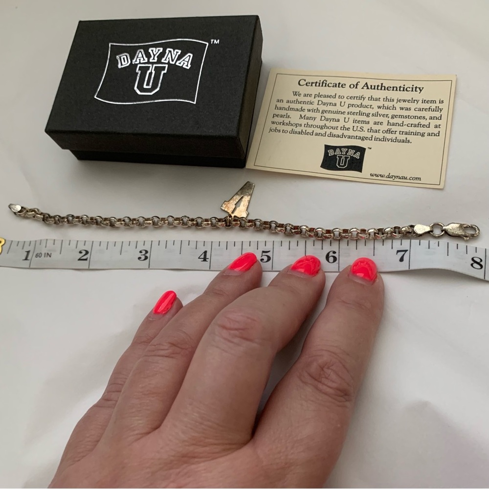 STERLING SILVER VINTAGE VANDERBILT UNIVERSITY CHARM BRACELET MADE IN ITALY NIB - Picture 9 of 11